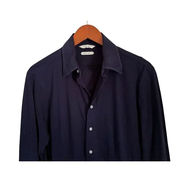 Suitsupply Mens Navy Egyptian Cotton Dress Shirt Navy Blue Size 15.5 Extra Slim - Picture 2 of 10